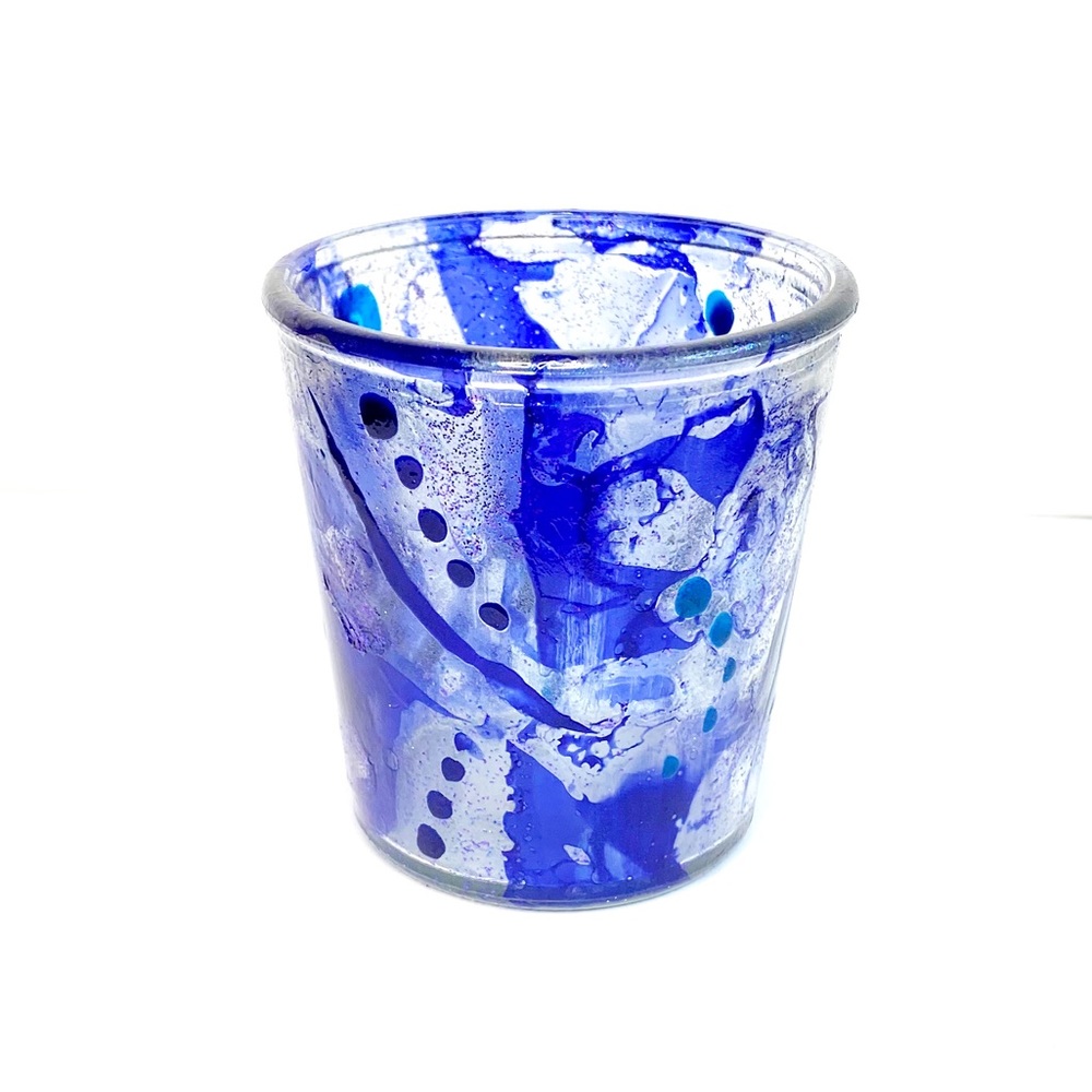 Marbled Colorful Votive Candle Holder Handmade